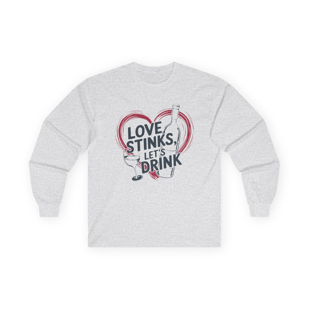 Love Stinks Lets Drink Funny Valentines Long Sleeve Shirt Cute Valentines Day Tee Perfect Gift for Her or Him