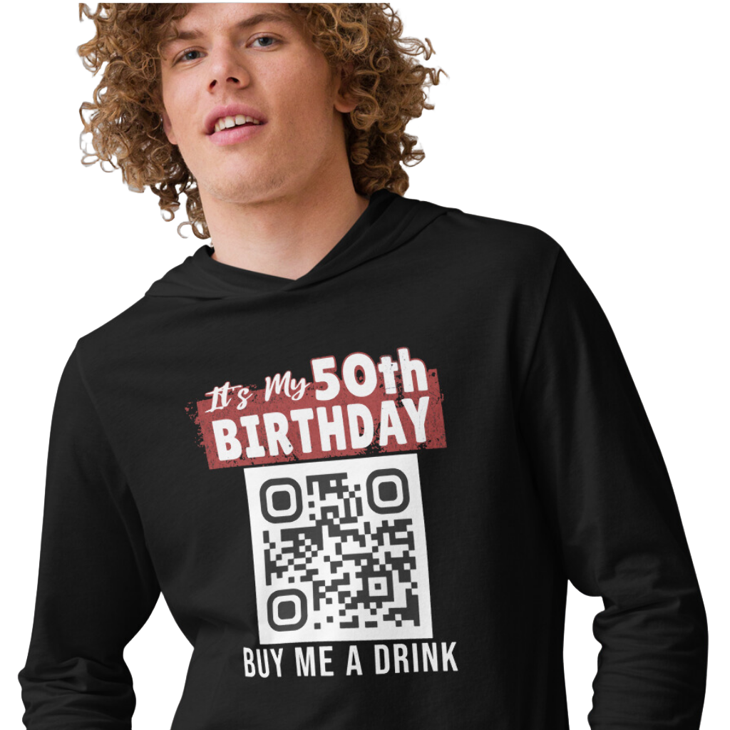 It's My 50th Birthday Buy Me A Drink Lightweight Hoodie - Personalizable