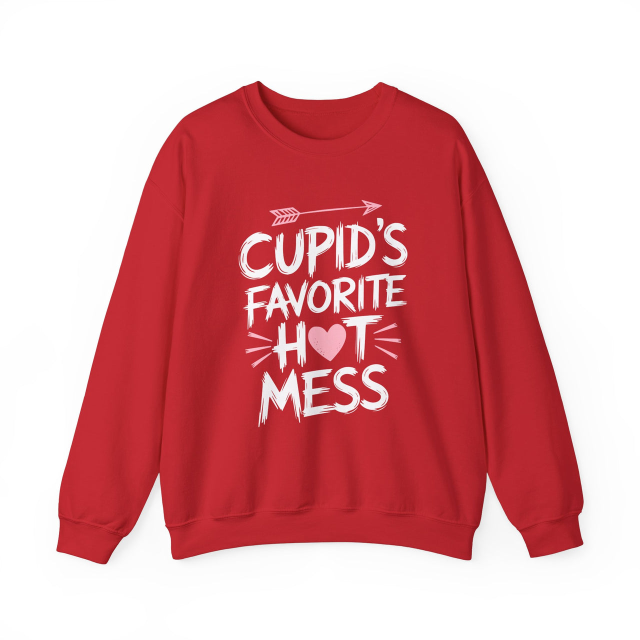 Cupids Favorite Hot Mess Funny Valentines Sweatshirt Fun Valentines Day Pullover Perfect Gift for Her