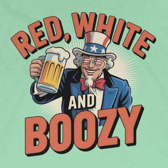 4th of July – Red, White, and Boozy – Patriotic Soft Racerback Tank Top