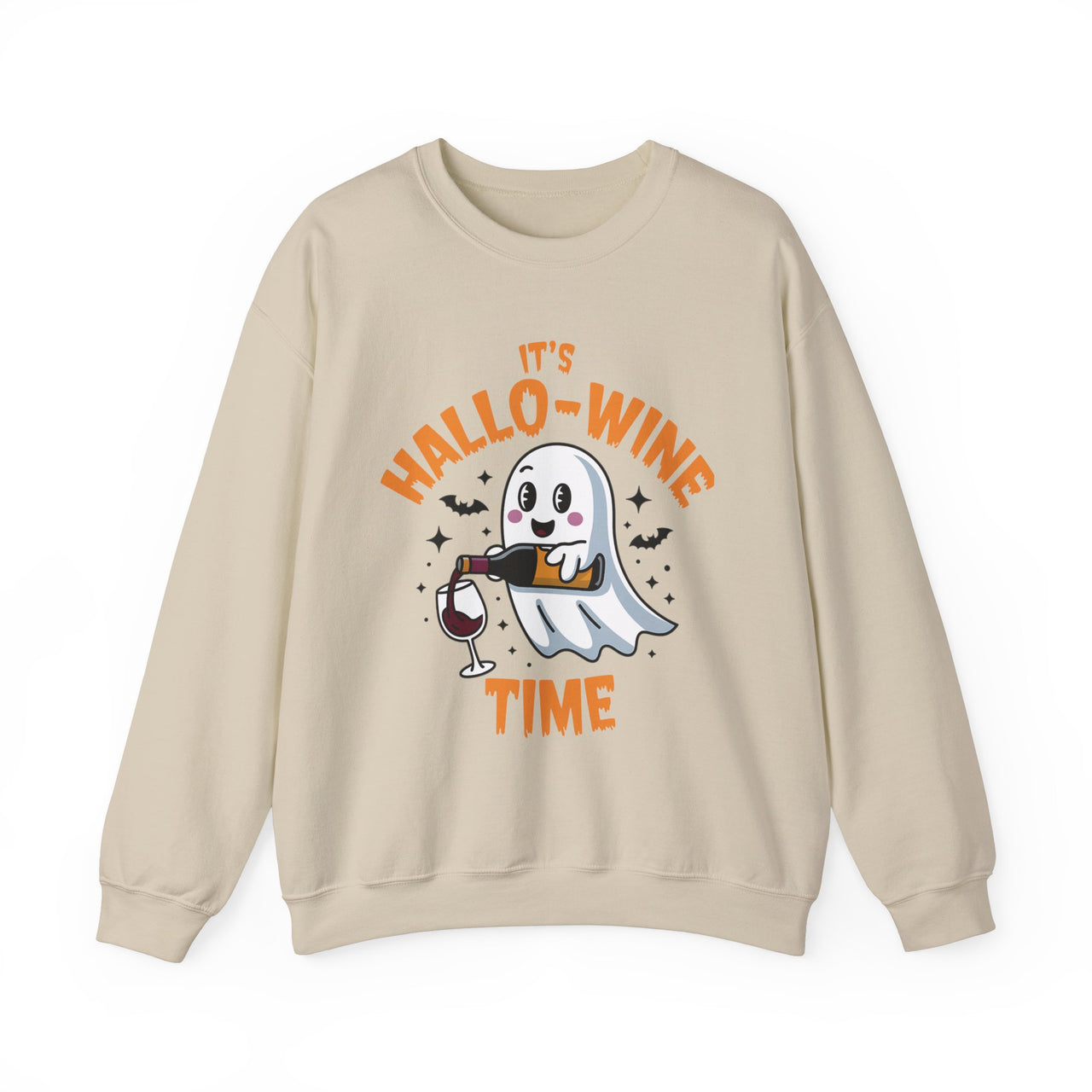 It's Hallo-Wine Time Funny Halloween Sweatshirt - Perfect for Spooky Season, Halloween 2024, and Fall Fashion