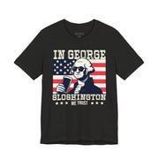 In George Sloshington We Trust shirt with American flag artwork