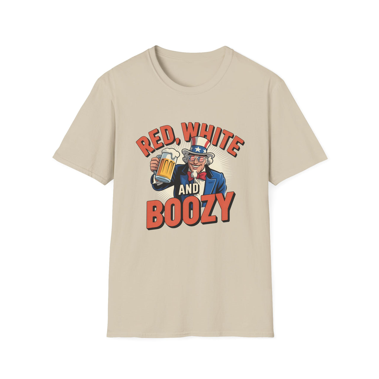 4th of July – Red, White, and Boozy – Patriotic Soft Cotton Tee