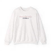a white sweatshirt with 'Mama's little helper (VODKA)' text funny mother's day, mom life, girls trip design