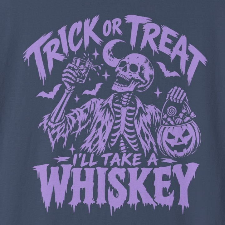 Comfort Colors Trick or Treat I’ll Take Whiskey Halloween Shirt