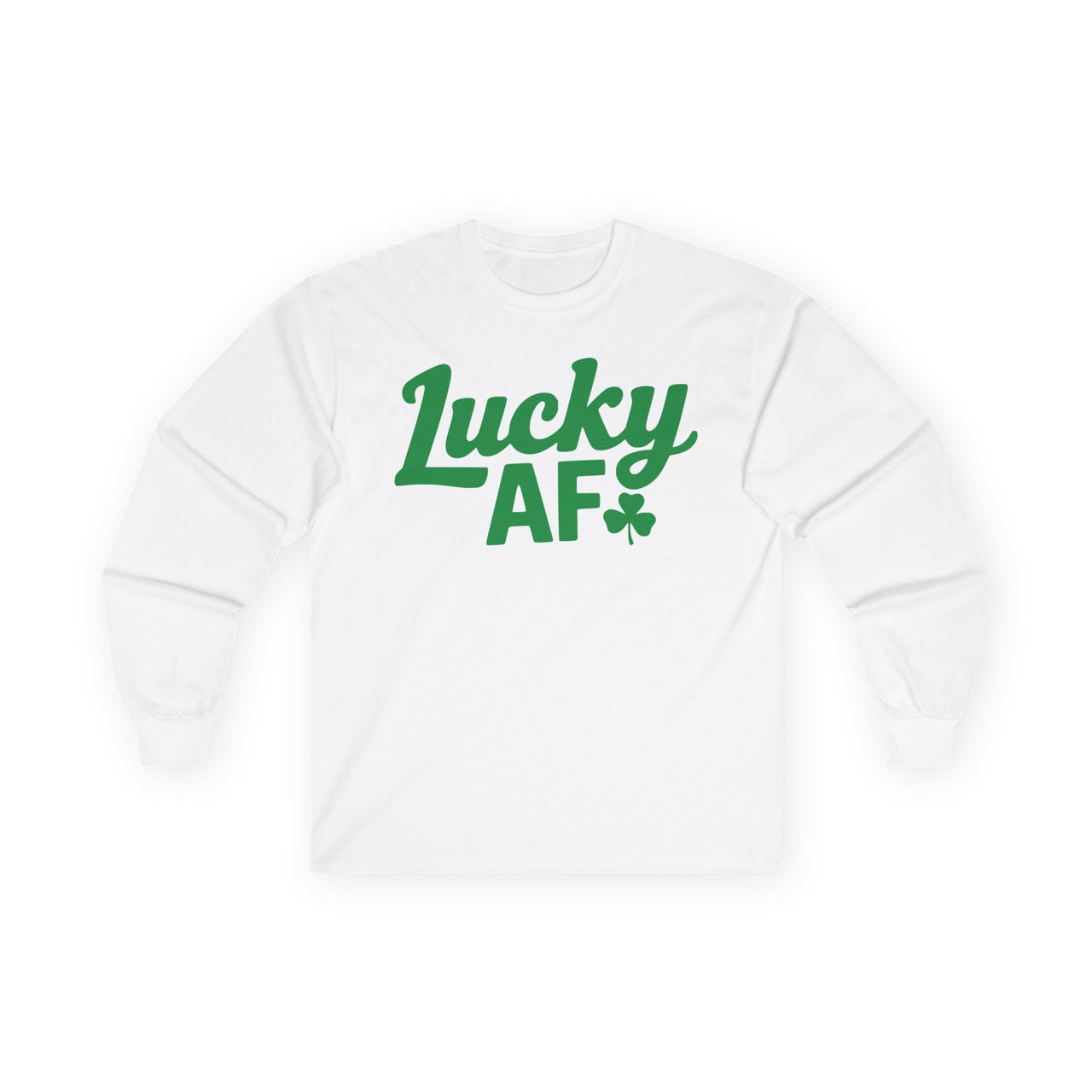 St. Patrick's Day Long Sleeve Shirt | Lucky AF | Funny Irish Shamrock Tee | Festive Clover St. Paddy’s Shirt