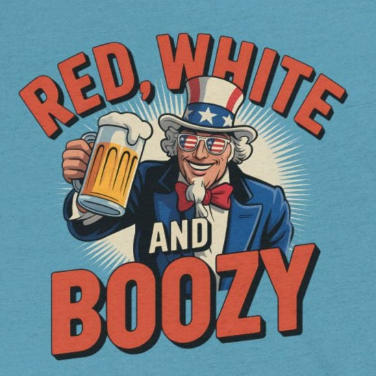 4th of July – Red, White, and Boozy – Patriotic Soft Cotton Jersey Tank Top