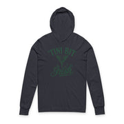 navy lightweight hoodie with 'TINI BIT IRISH' text and martini glass design funny st patricks day design