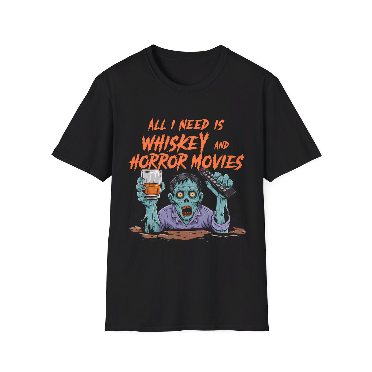 All I need is Whiskey and Horror Movies Funny Halloween Tee