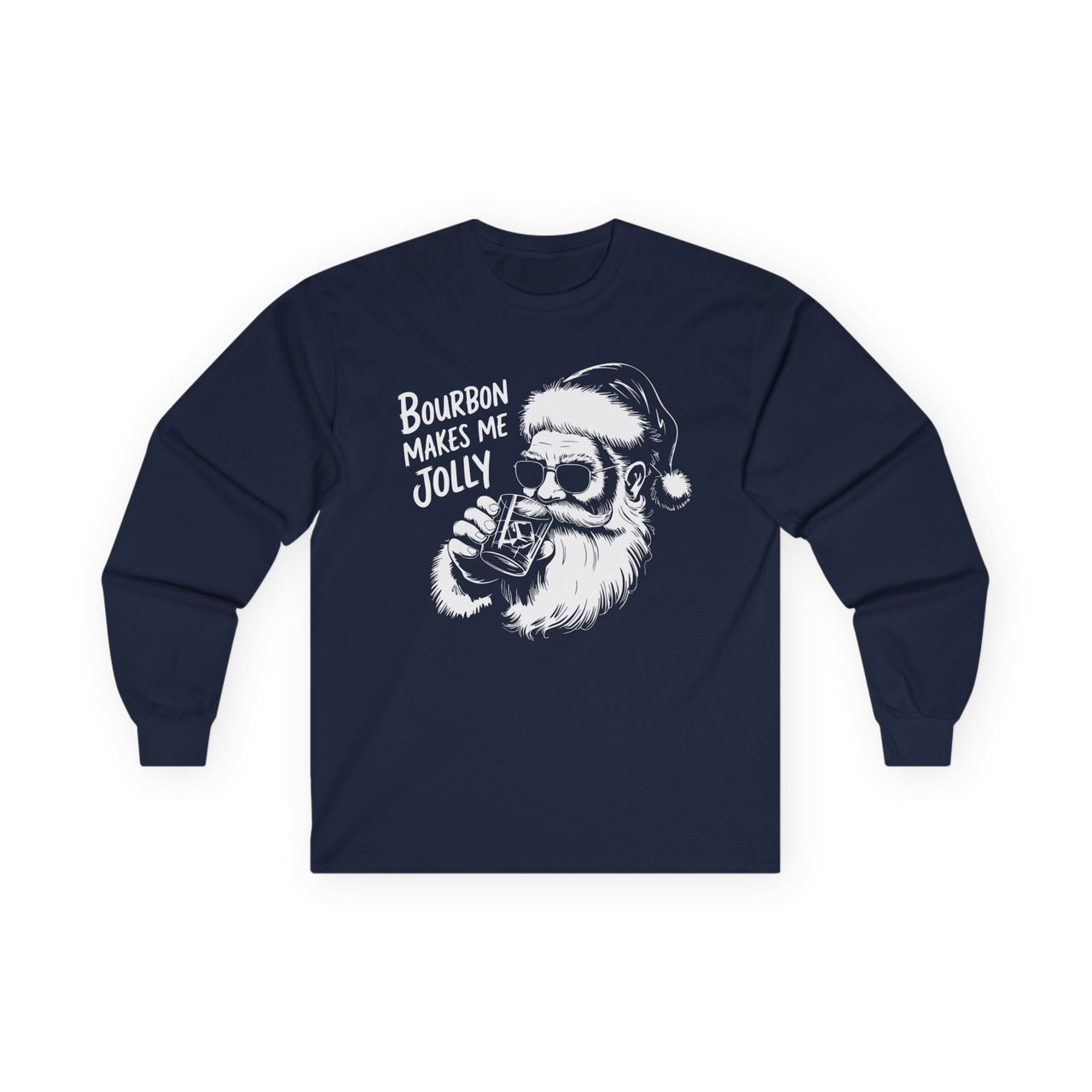 Bourbon Makes Me Jolly – Funny Christmas Whiskey Lover Lo