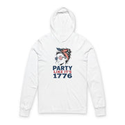4th of July lightweight hoodie with retro patriotic woman graphic