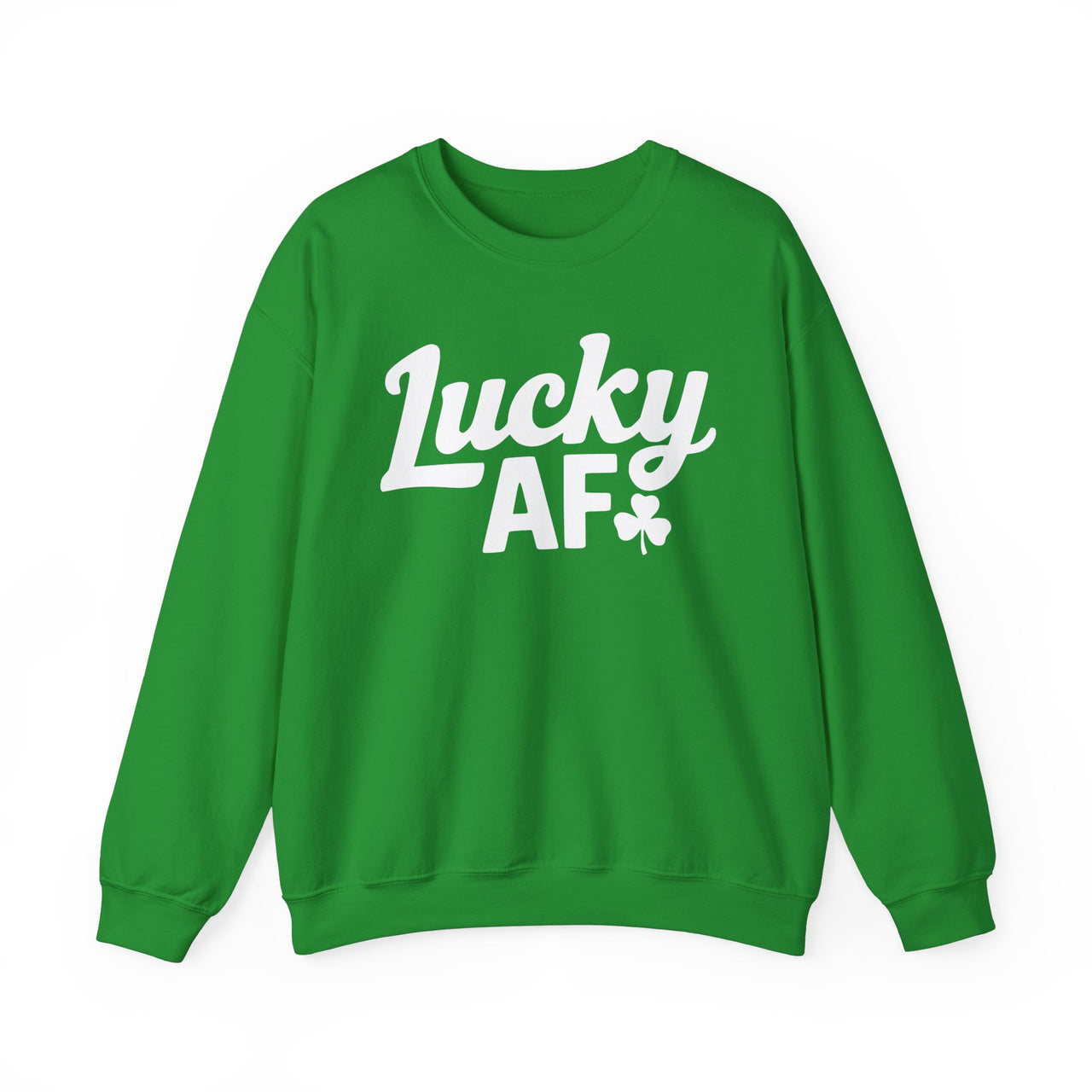 St. Patrick's Day Sweatshirt | Lucky AF | Funny Irish Shamrock Crewneck | Festive Clover St. Paddy’s Sweatshirt