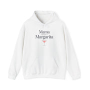 a white hoodie with 'Mania Needs a Margarita' text and a cocktail graphic funny mother's day, girls trips, beach trips, mom life design