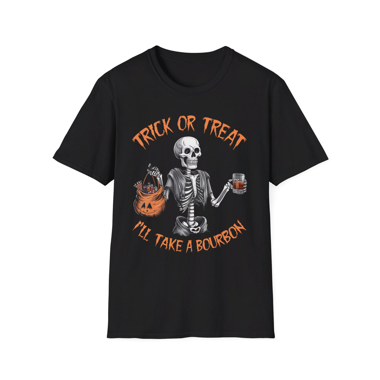 Trick or Treat I'll Take a Bourbon Funny Halloween Tee