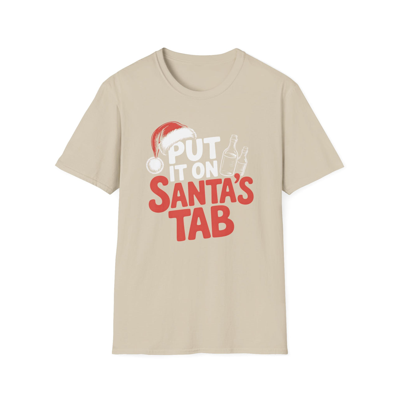Funny Christmas T-Shirt – Put It On Santa’s Tab – Holiday Drinking Humor Tee – Men’s & Women’s Christmas Shirt