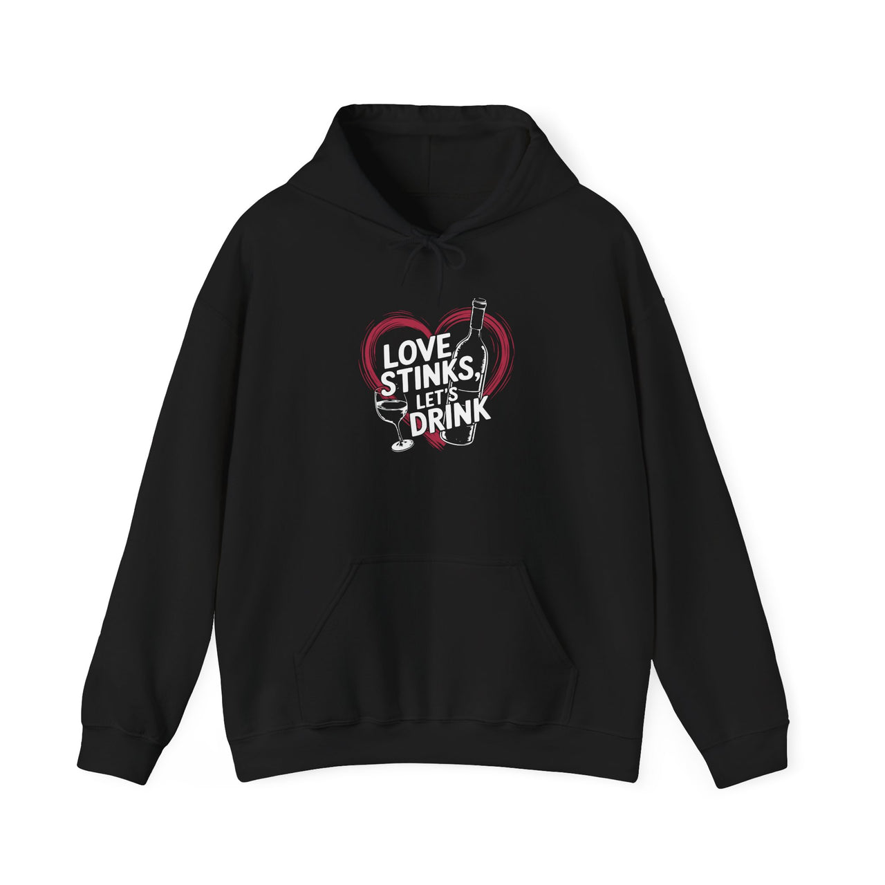 Love Stinks Lets Drink Funny Valentines Hoodie Cute Valentines Day Pullover Perfect Gift for Her or Him