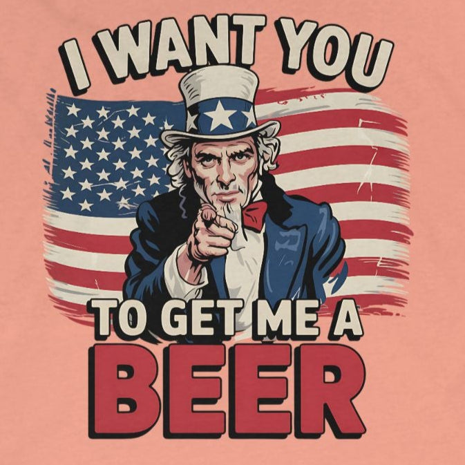 4th of July – I Want You to Get Me a Beer – Patriotic Soft Racerback Tank Top