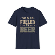 a navy t-shirt with 'This Dad is Fueled by Beer' text funny father's day gift