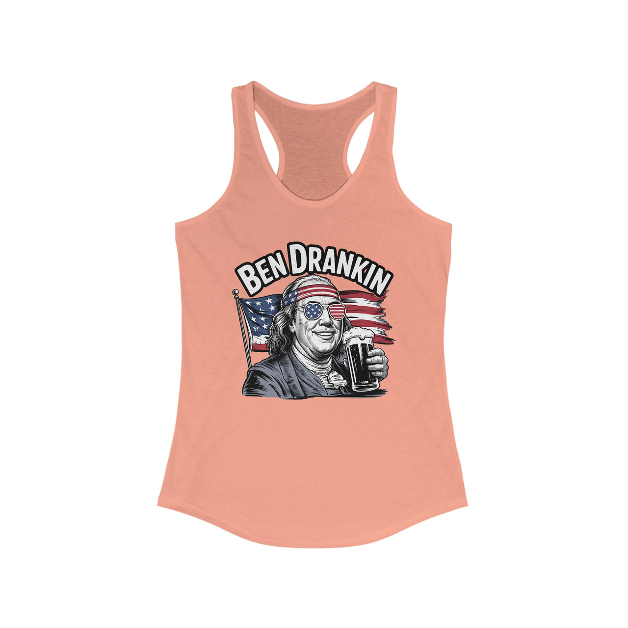 4th of July – Ben Drankin – Patriotic Soft Racerback Tank Top