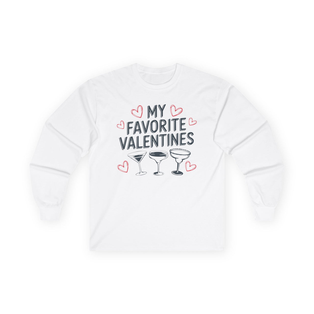 My Favorite Valentines Long-Sleeve Shirt - Cute Valentine’s Cocktail Lover Tee, Perfect Gift for Her or Him