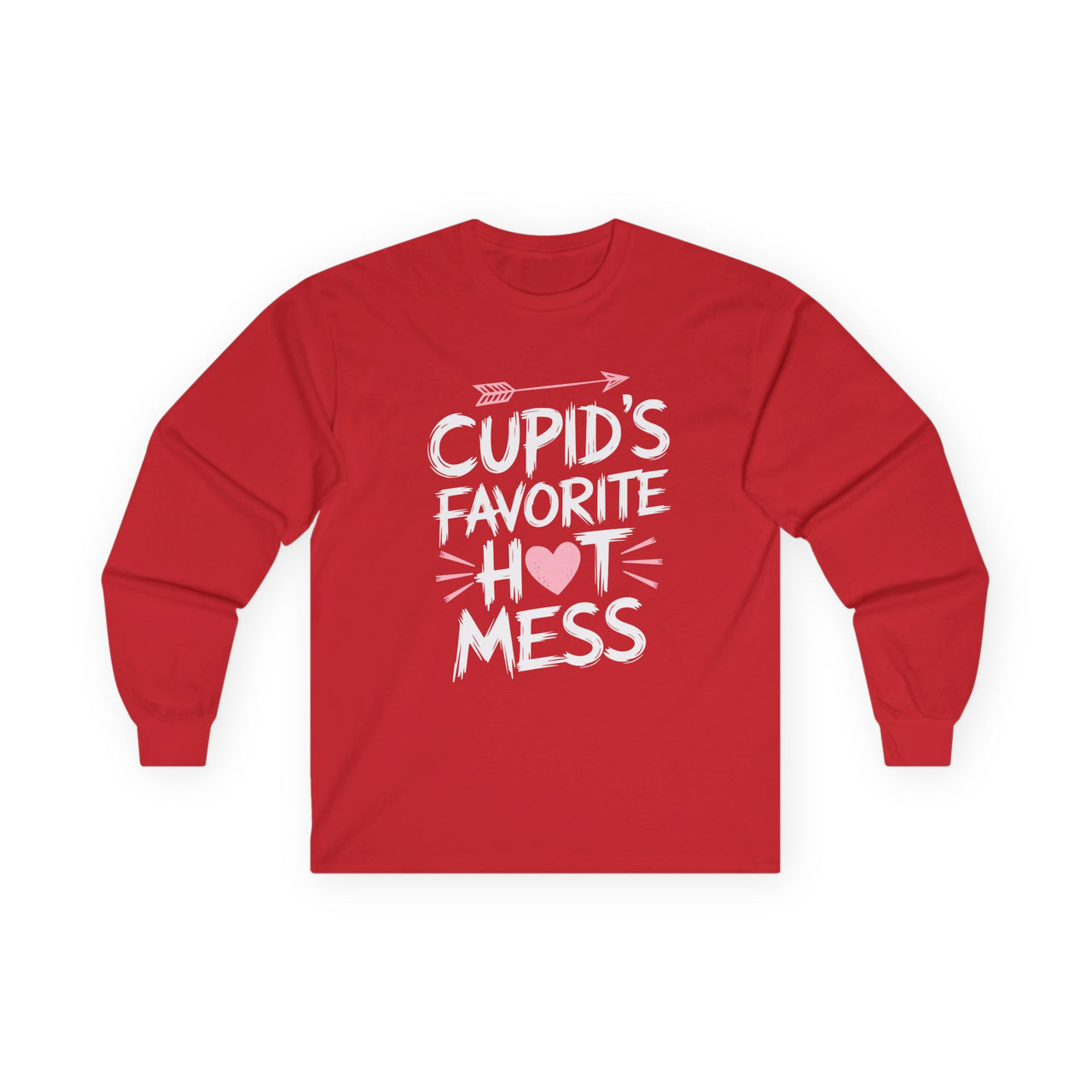 Cupids Favorite Hot Mess Funny Valentines Long Sleeve Shirt Fun Valentines Day Tee Perfect Gift for Her