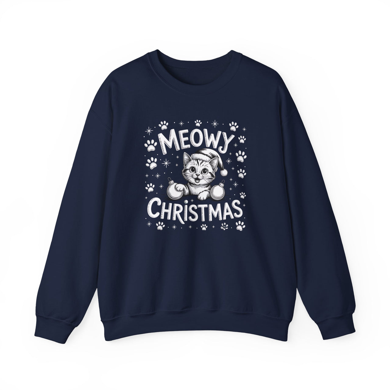 Meowy Christmas – Cute Cat Lover Holiday Sweatshirt