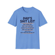 a blue t-shirt funny dad's shit list father's day design