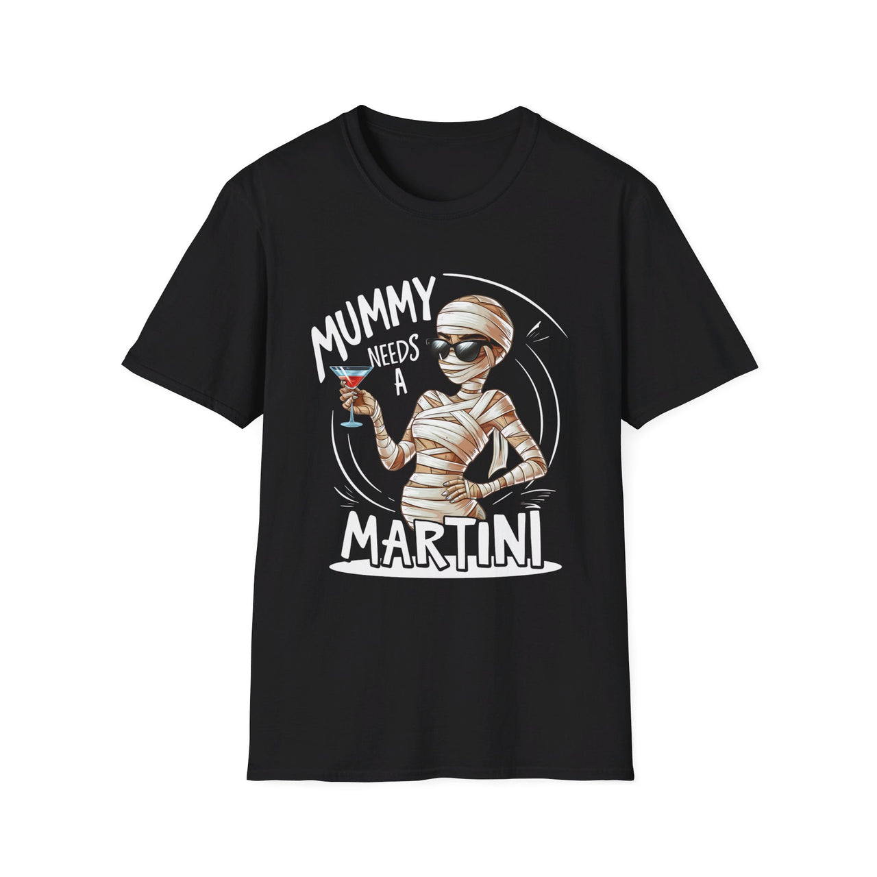 Mummy Needs a Martini Funny Halloween Tee