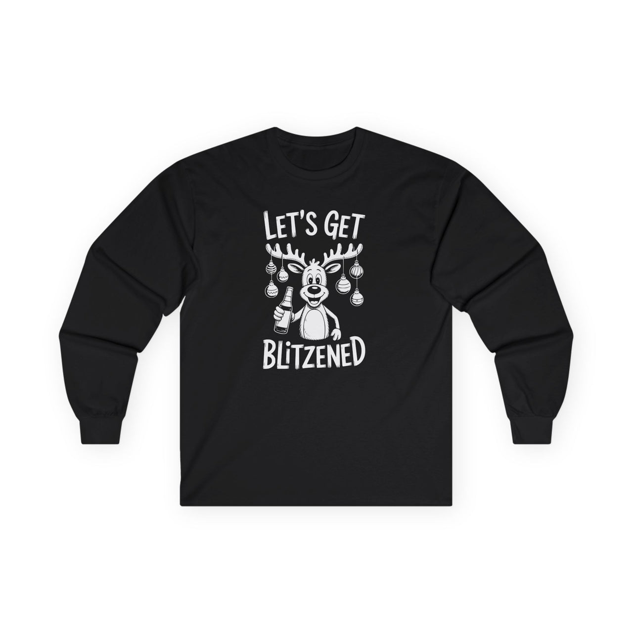 Let’s Get Blitzened – Funny Christmas Drinking Long Sleeve Tee