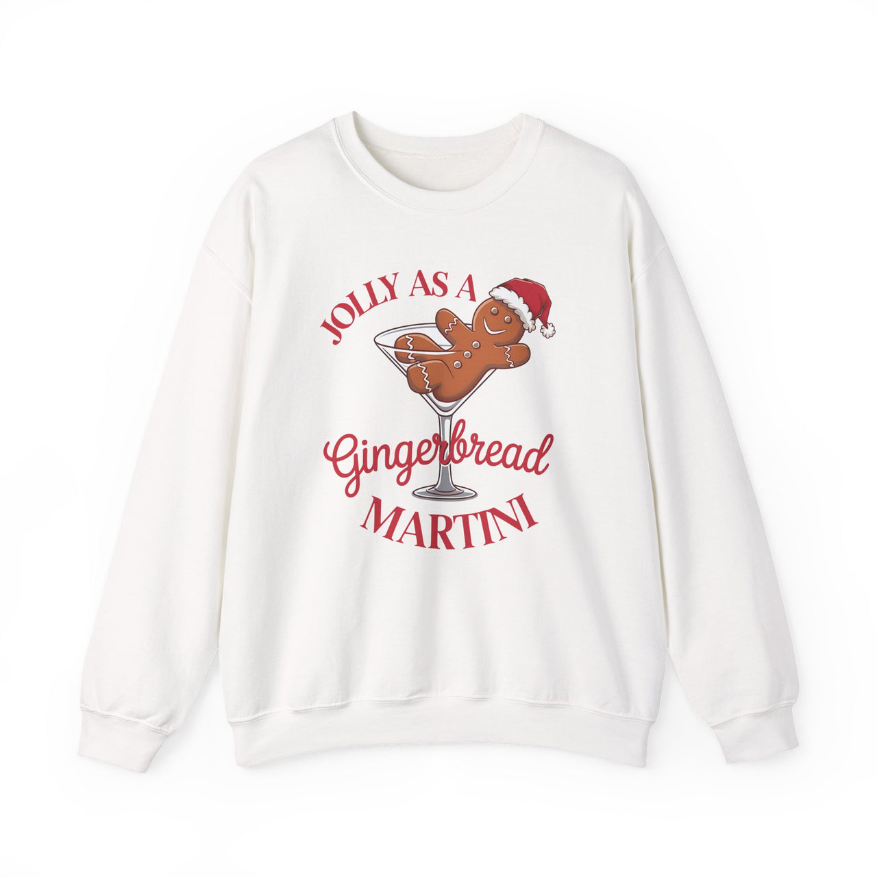 Jolly as a Gingerbread Martini Christmas Sweatshirt – Funny Holiday Drinking Apparel