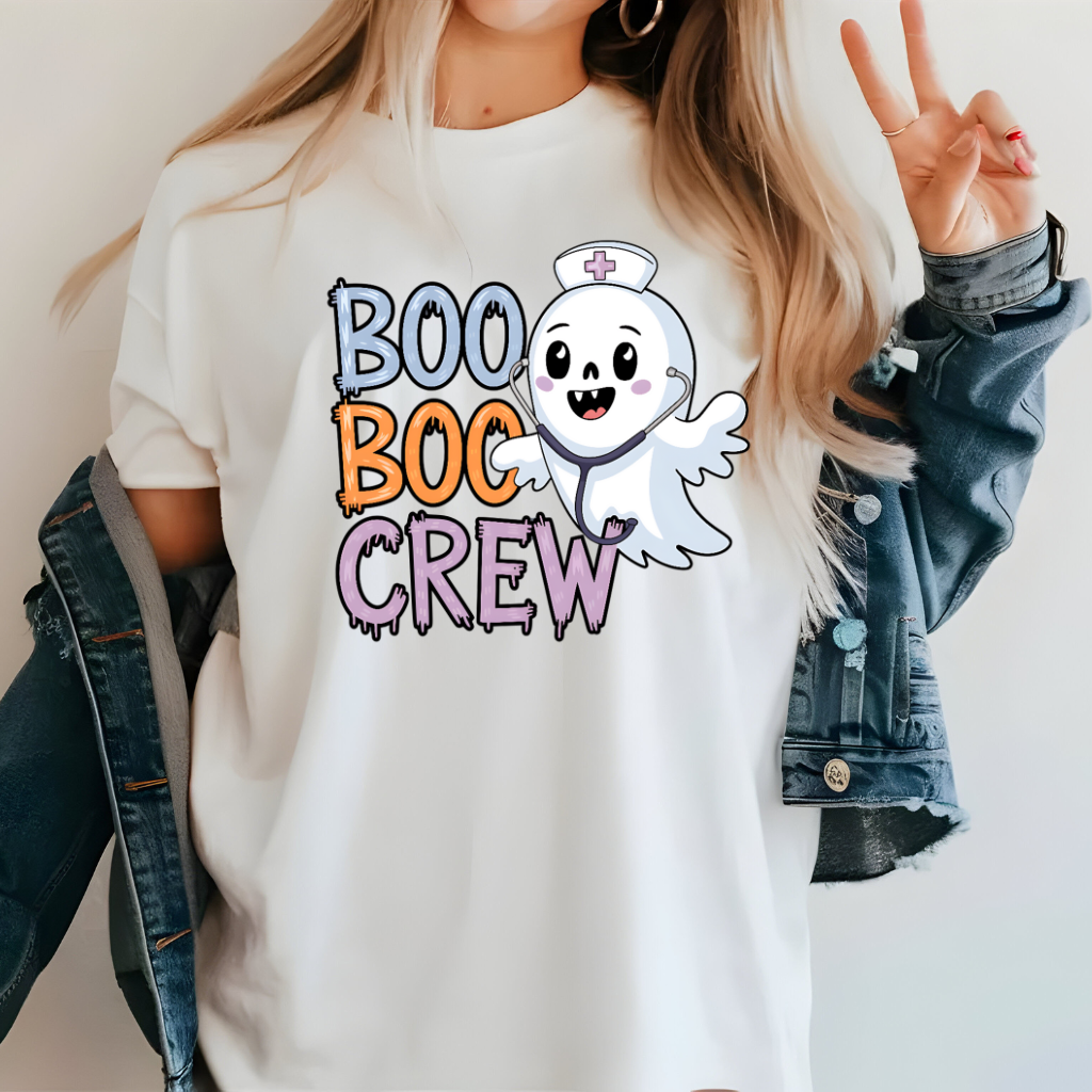 Boo Boo Crew Halloween Nurse Ghost T-shirt