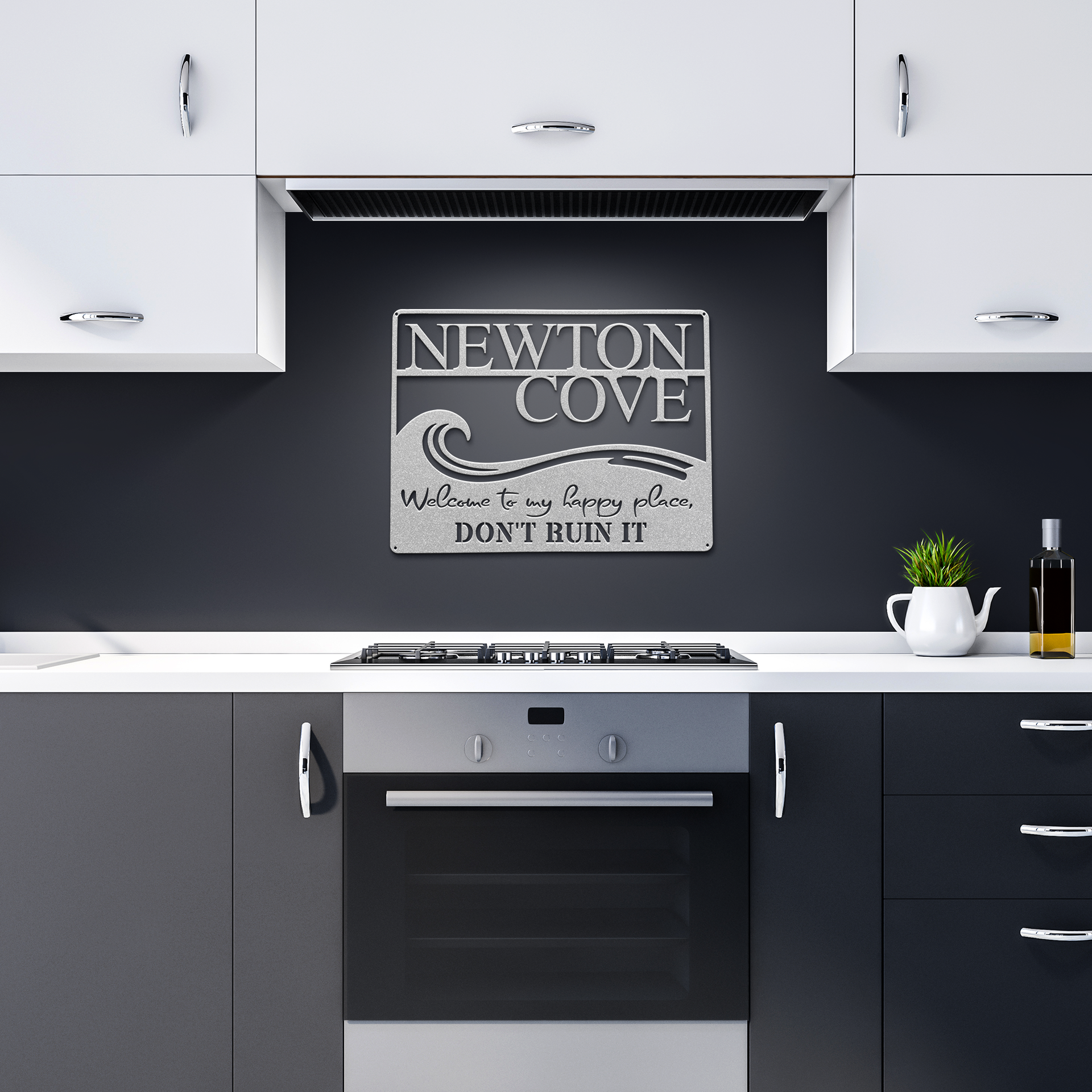 Funny_Lakehouse_Metal_Sign__Welcom_Silver_Dark_Kitchen_Mockup.png