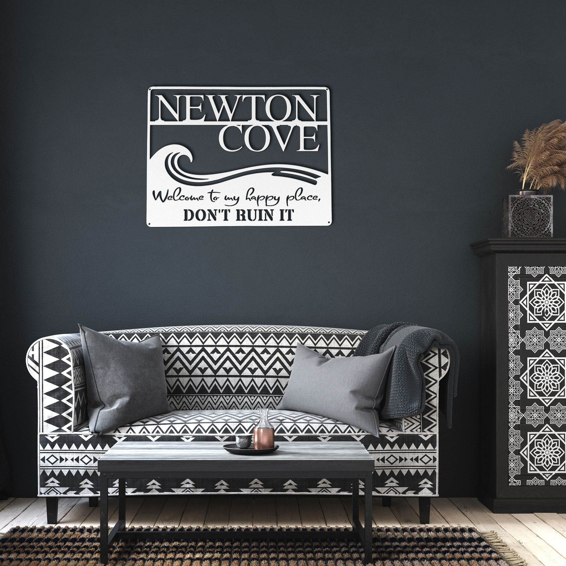 Funny_Lakehouse_Metal_Sign__Welcom_White_Dark_Living_Room_Mockup.png