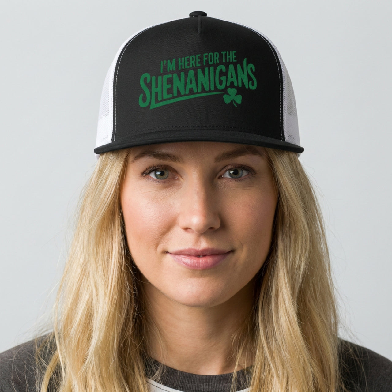 I'm Here For The Shenanigans - Funny St. Patrick's Day Trucker Hat - Snapback Cap