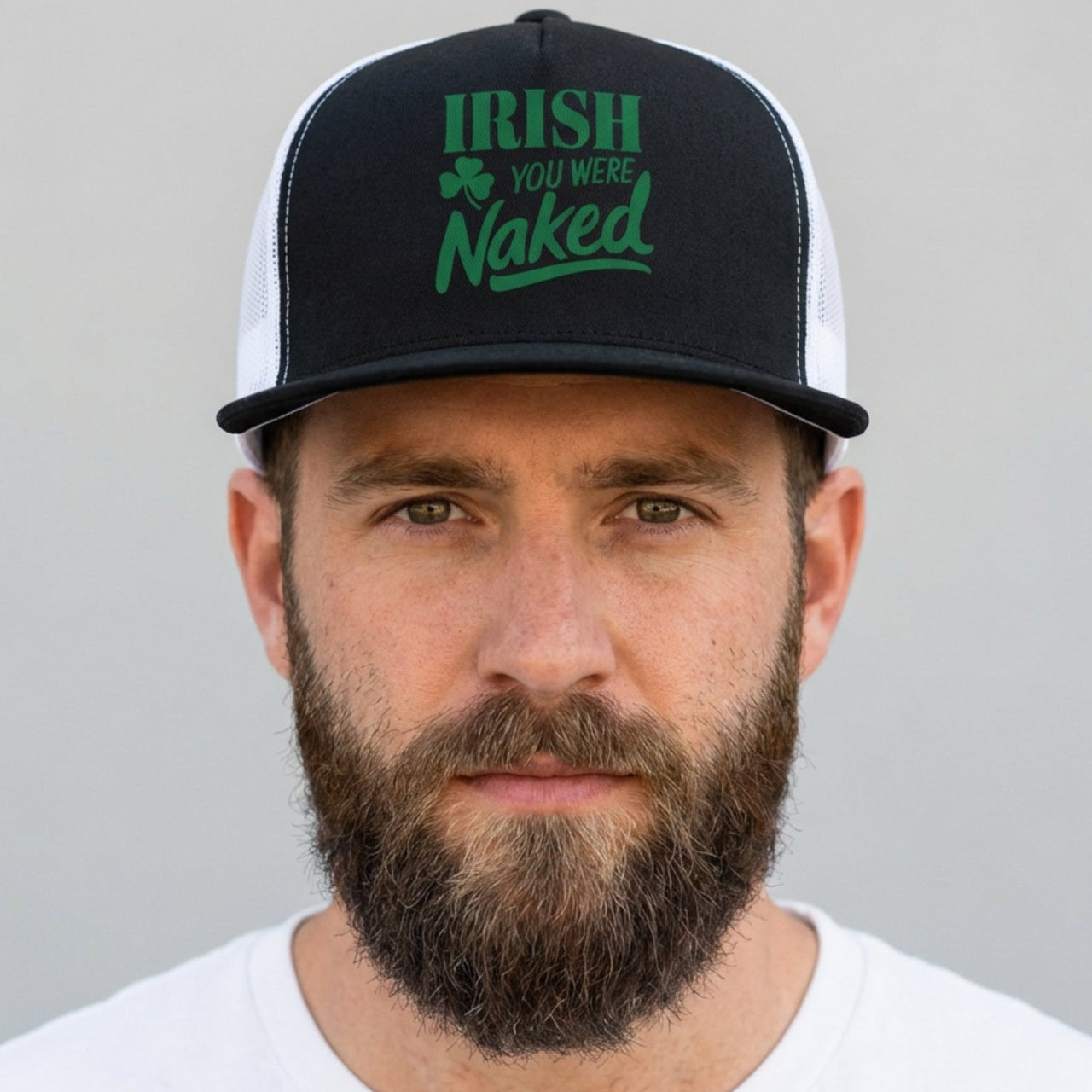 Irish You Were Naked - Funny St. Patrick's Day Trucker Hat - Classic Snapback Cap