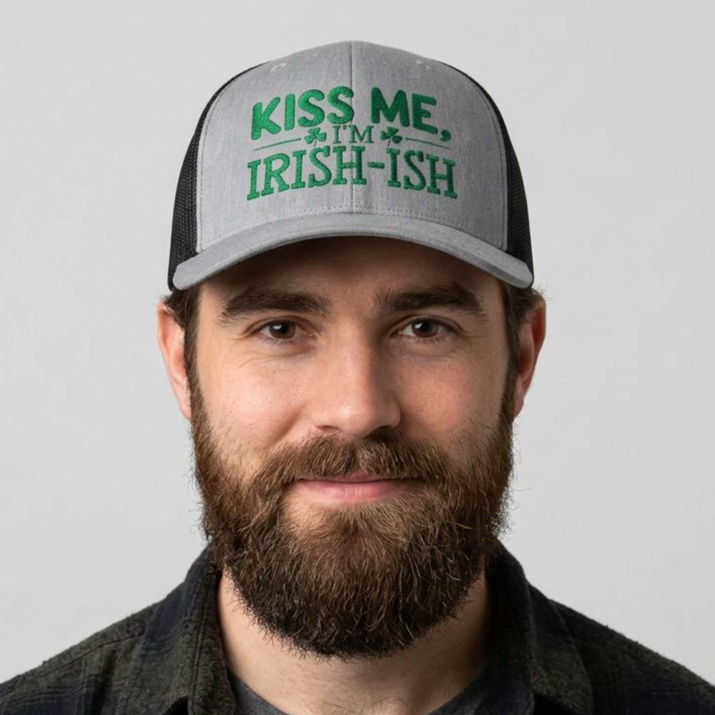 St. Patrick’s Day snapback trucker hat with I’ll Be Your Lucky Charm text