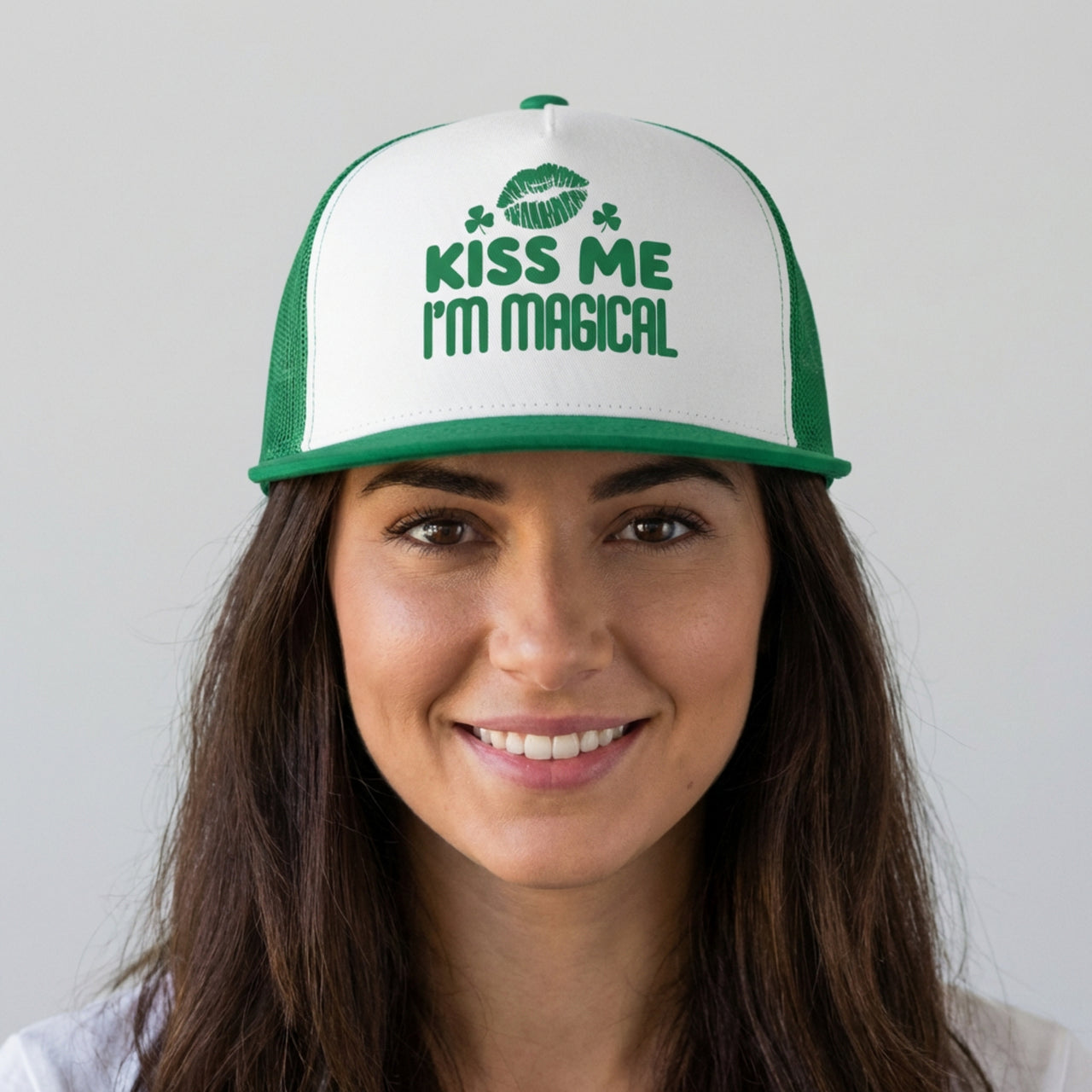 Kiss Me I'm Magical - Funny St. Patrick's Day Trucker Hat - Classic Snapback Cap