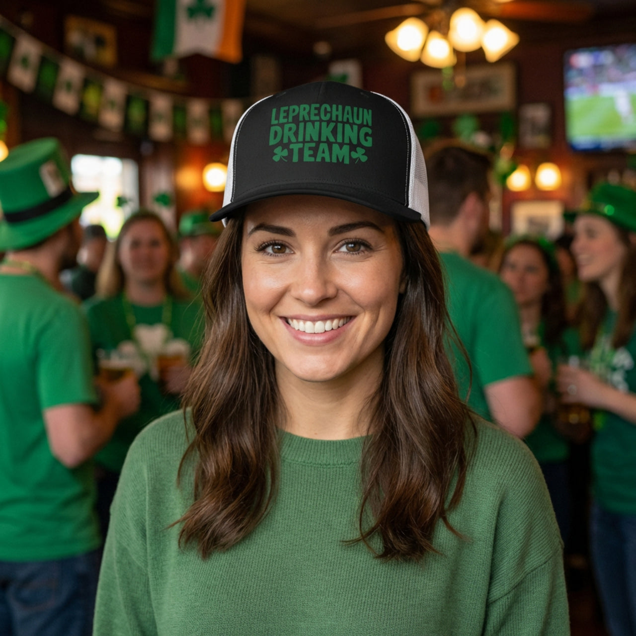 Leprechaun Drinking Team - Funny St. Patrick's Day Trucker Hat - Classic Snapback Cap