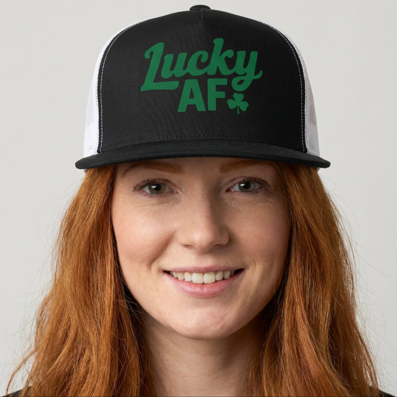 Lucky AF - Funny St. Patrick's Day Trucker Hat - Snapback Cap