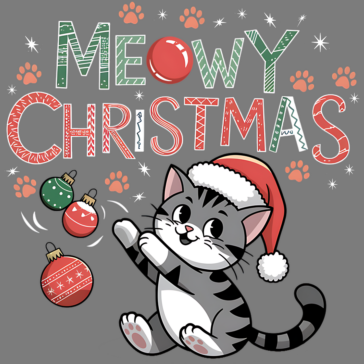 Meowy Christmas Sweatshirt – Cute Festive Cat Holiday Sweater