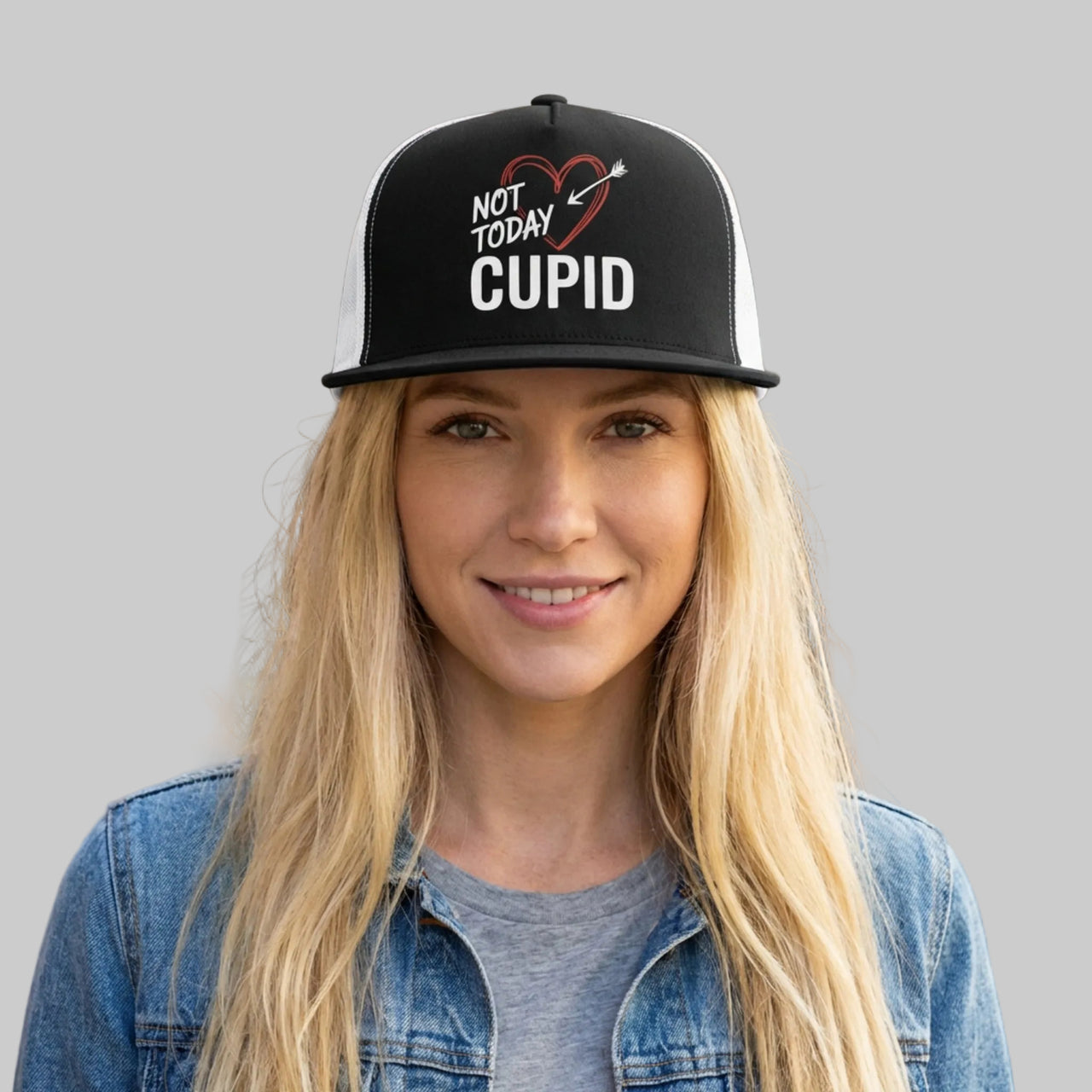 Not Today Cupid - Funny Anti-Valentine's Day Trucker Hat - Classic Snapback Cap