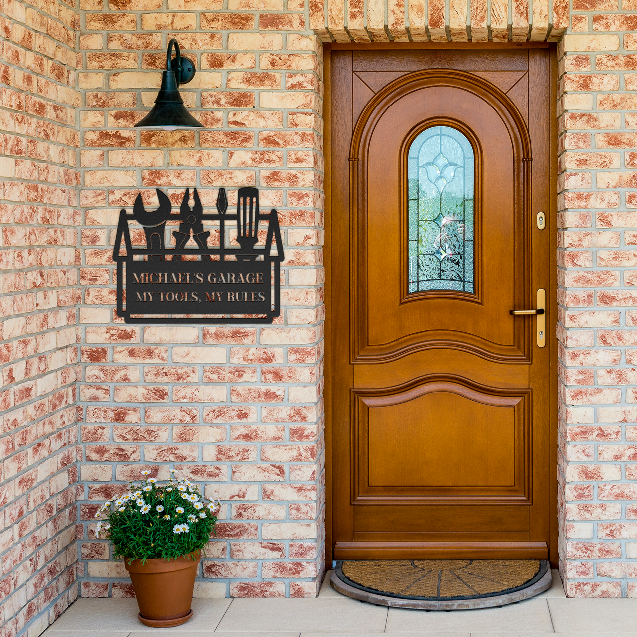 Personalized_My_Tools_My_Rules_Metal_Sig_Black_Brick_Entrance_Mockup.png