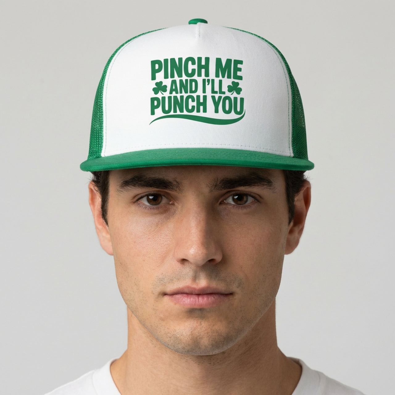 Pinch Me And I'll Punch You - Funny St. Patrick's Day Trucker Hat - Snapback Cap