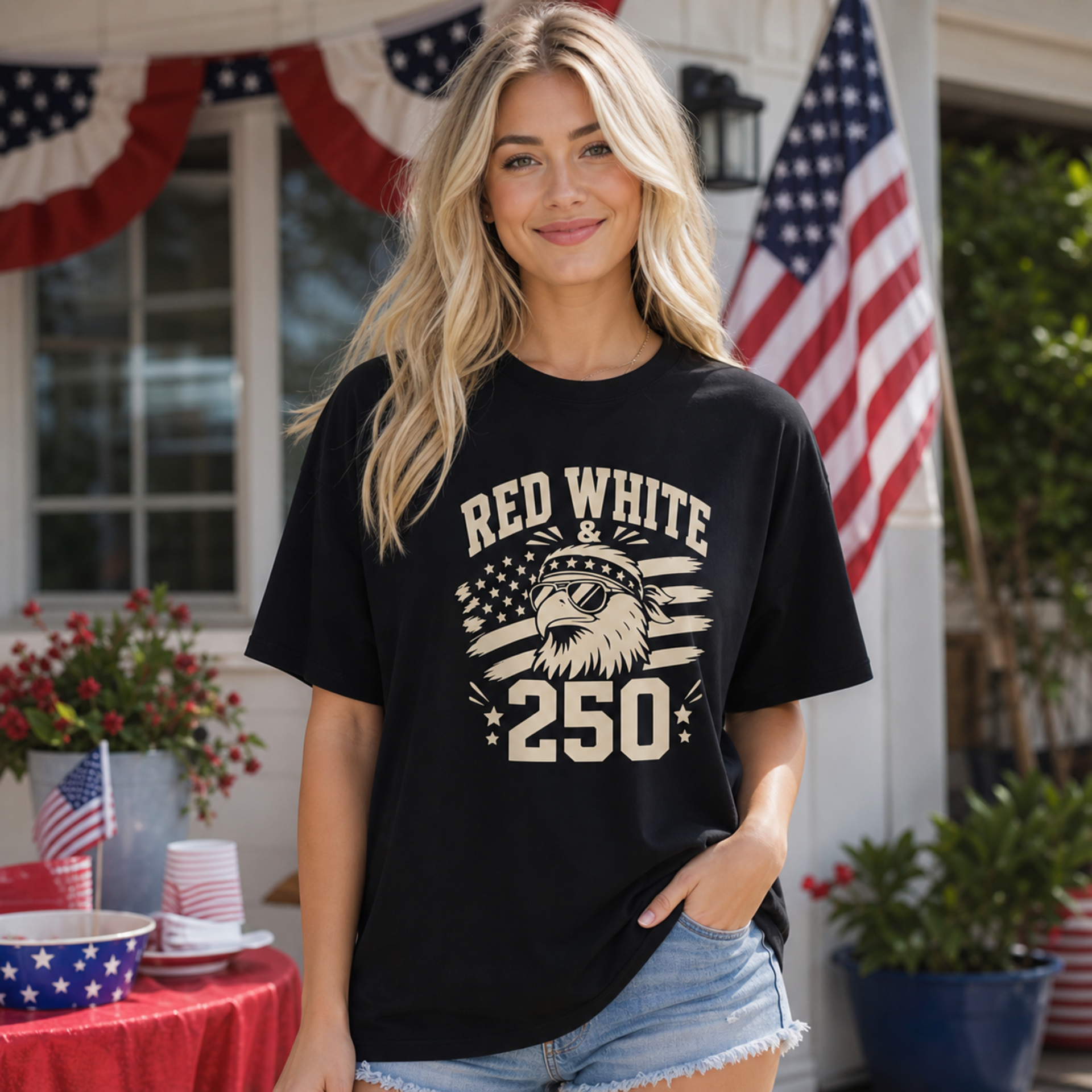 America 250 patriotic t-shirt for Independence Day celebrations