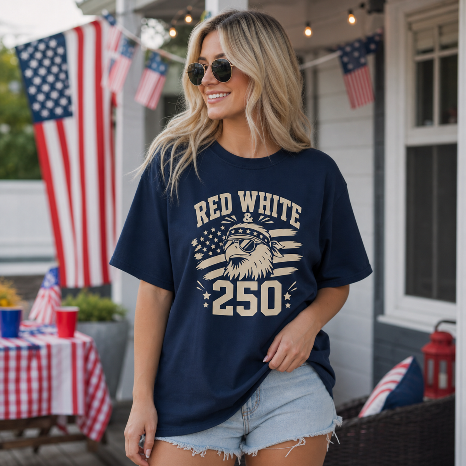 America 250 patriotic t-shirt for Independence Day celebrations