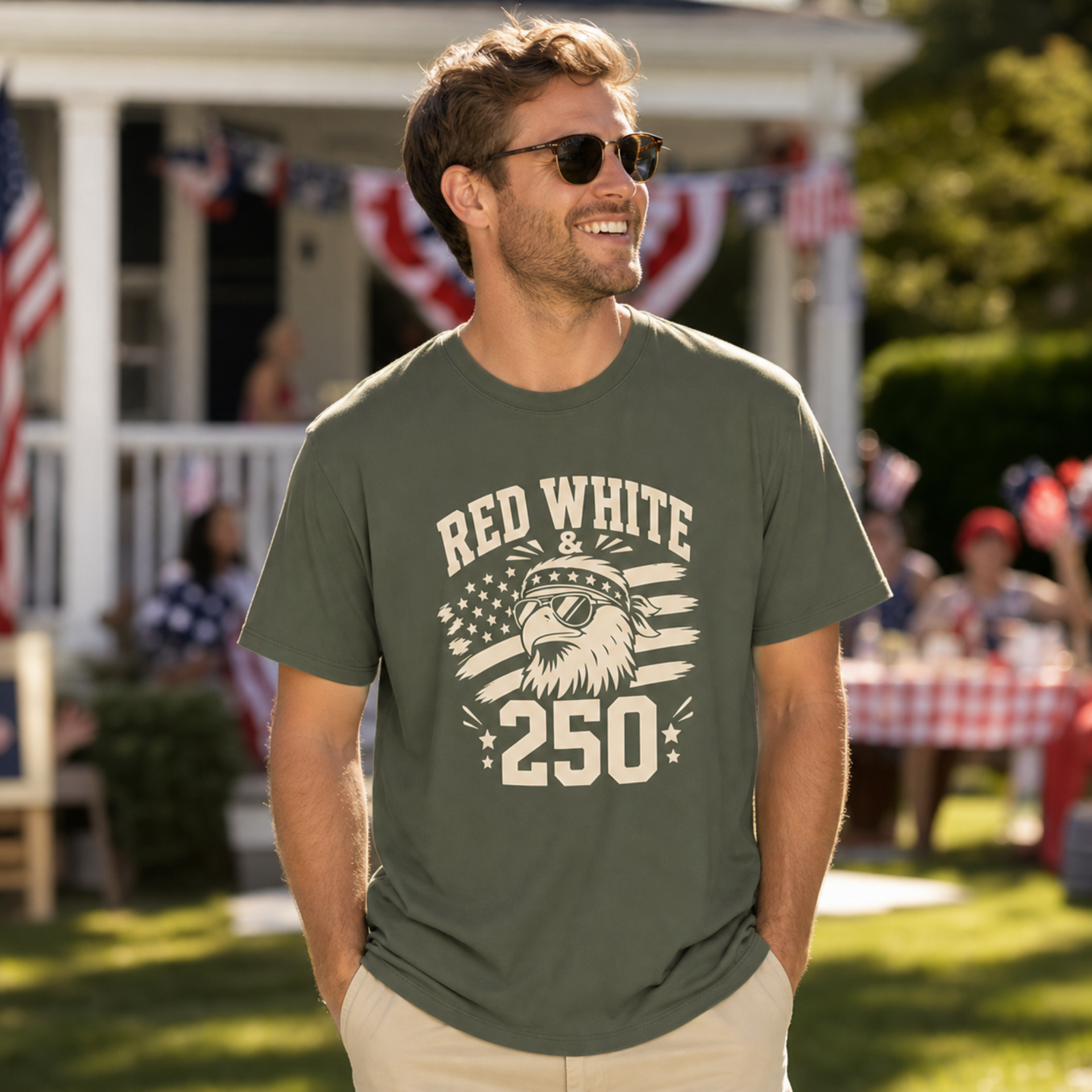 America 250 patriotic t-shirt for Independence Day celebrations