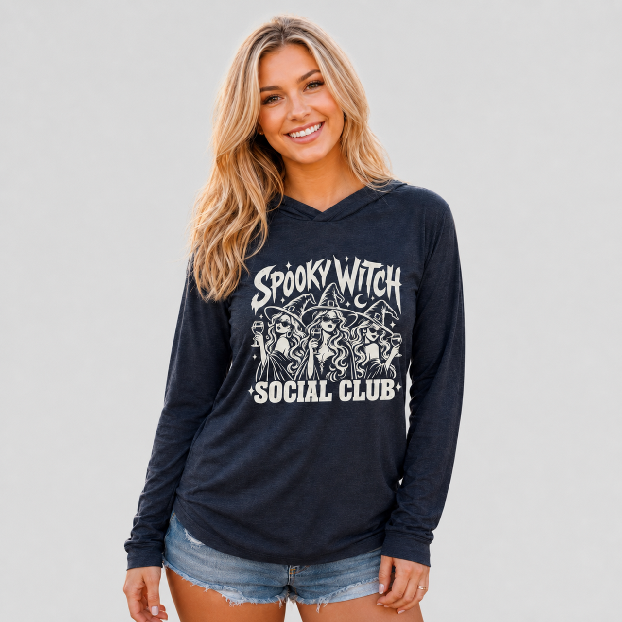 Spooky Witch Social Club Halloween Lightweight Hoodie