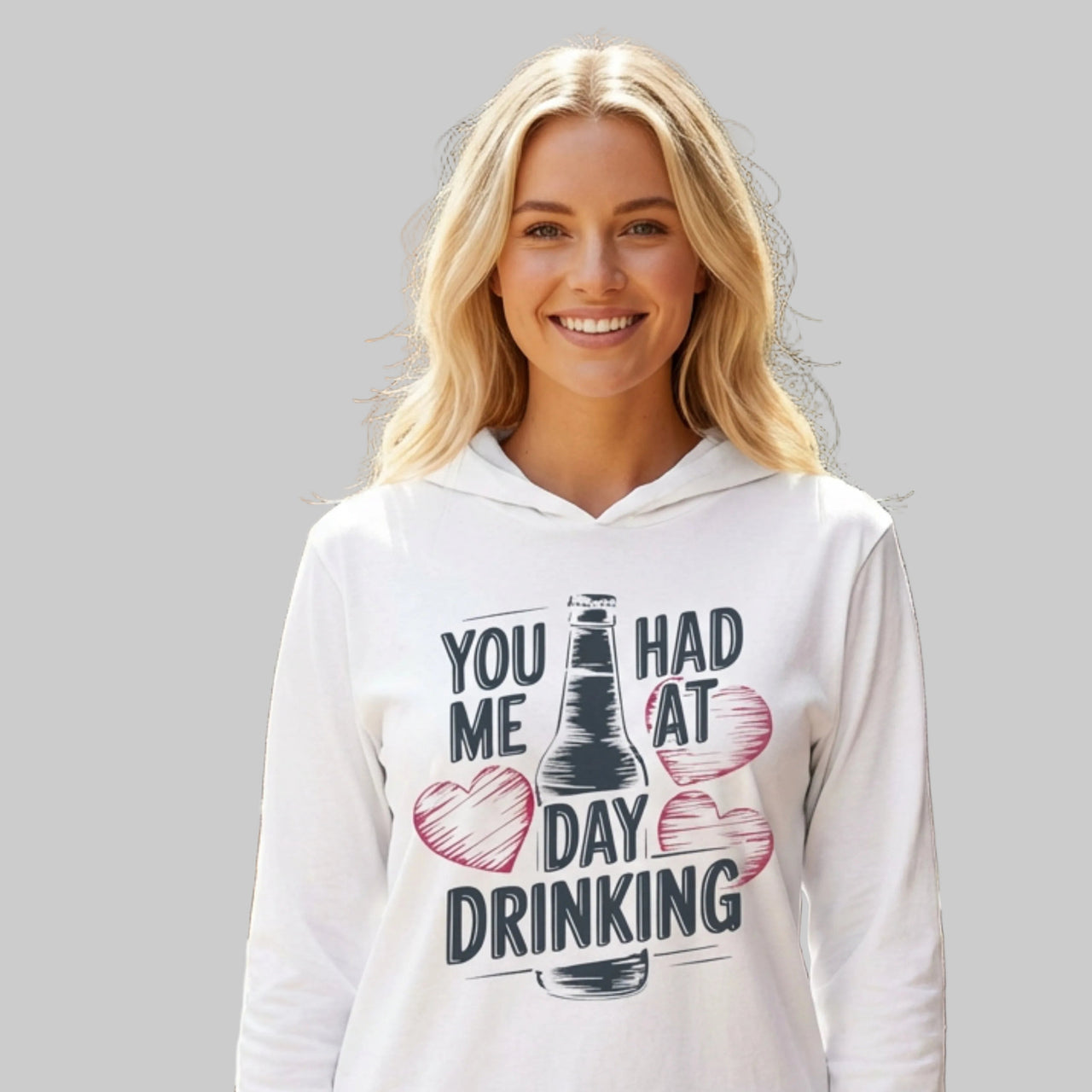 You Had Me At Day Drinking - Funny Valentine's Day Featherweight Hoodie - Unisex (Men & Women)