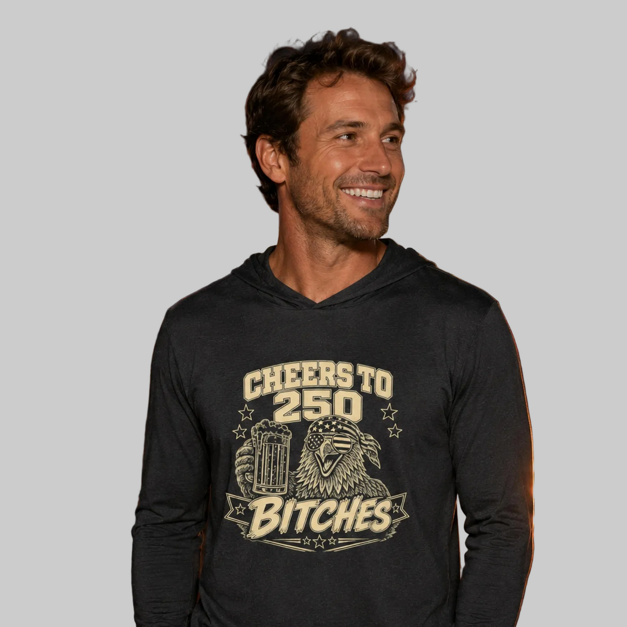 Cheers to 250 Bitches Lightweight Graphic Hoodie