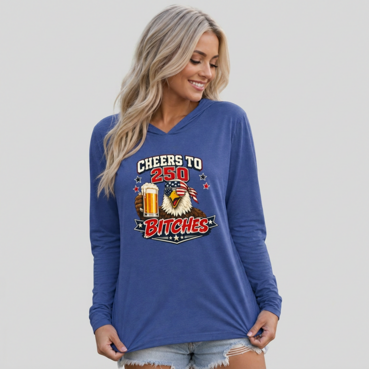 Cheers to 250 Bitches Lightweight Graphic Hoodie